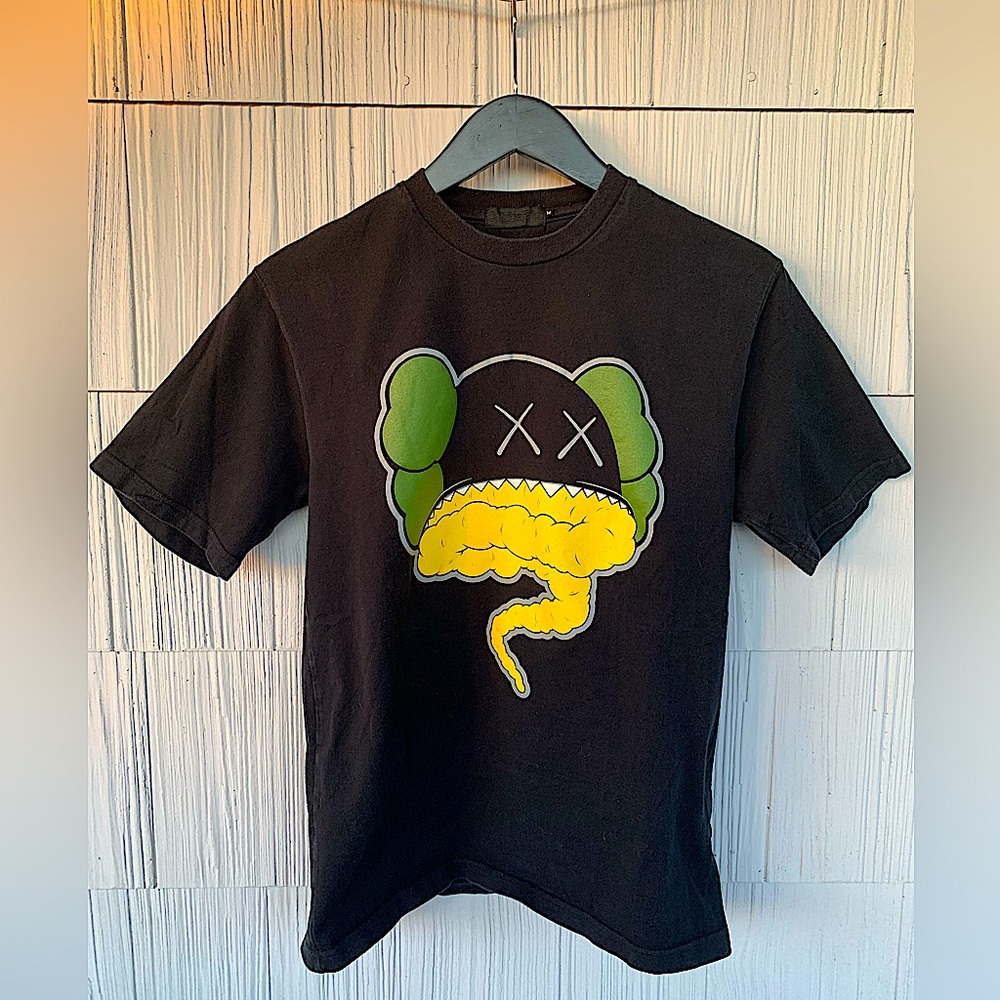 Original Fake x Kaws Black Mens T-Shirt